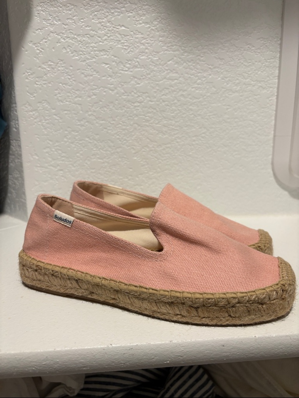 NEW Soludos Soft Pink Espadrille Flats Size 6 | Classic Canvas Jute Summer Shoes